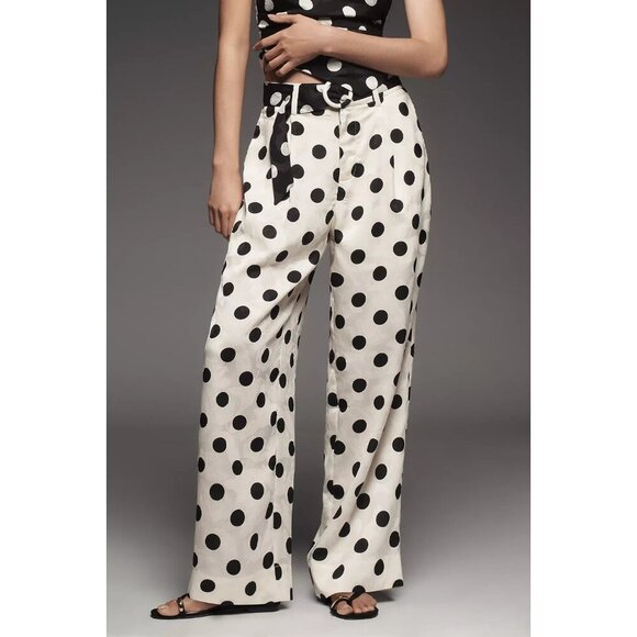Siempre Danie Dot High-Rise Straight-Leg Trousers XL - Picture 2 of 3